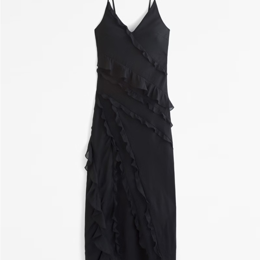 Abercrombie & Fitch Black Maxi Slip Dress